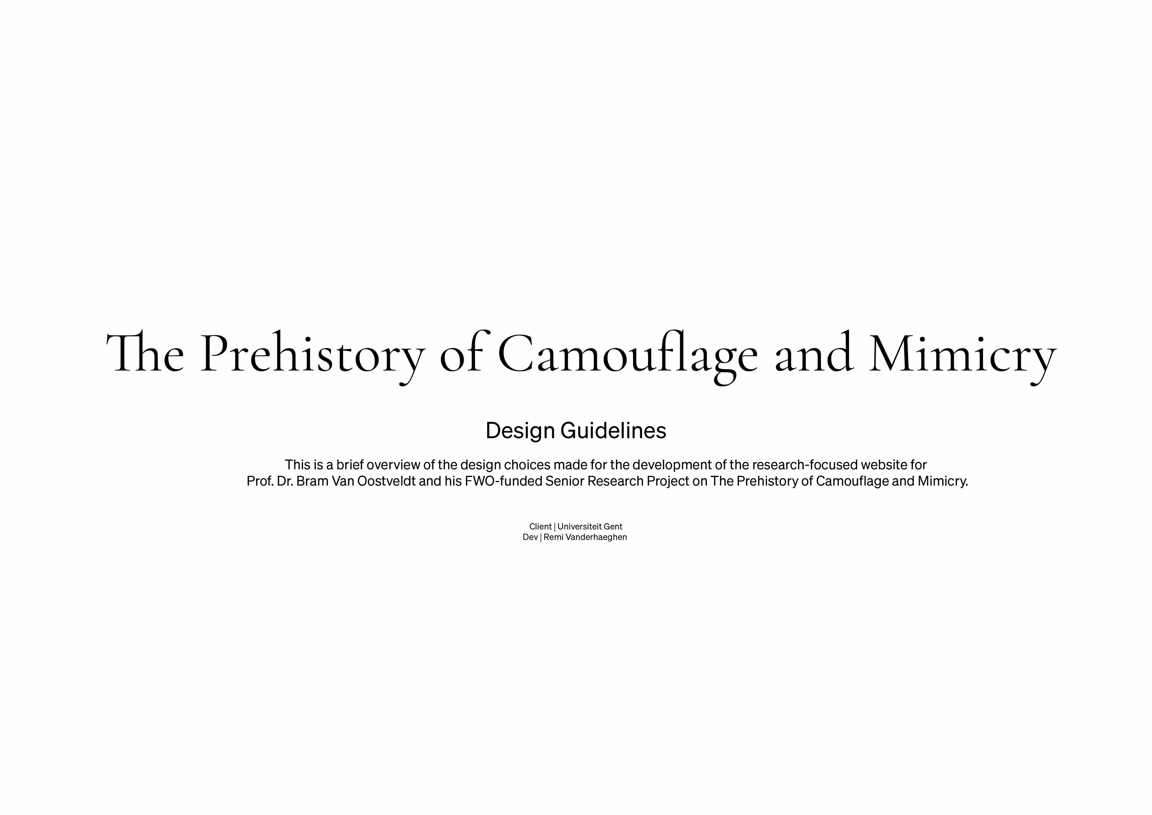 The Prehistory of Camouflage process